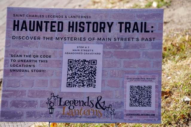 haunted history trail sign in St Charles, MO