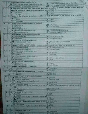 KPPSC Lecturer Biology Past Papers MCQs download