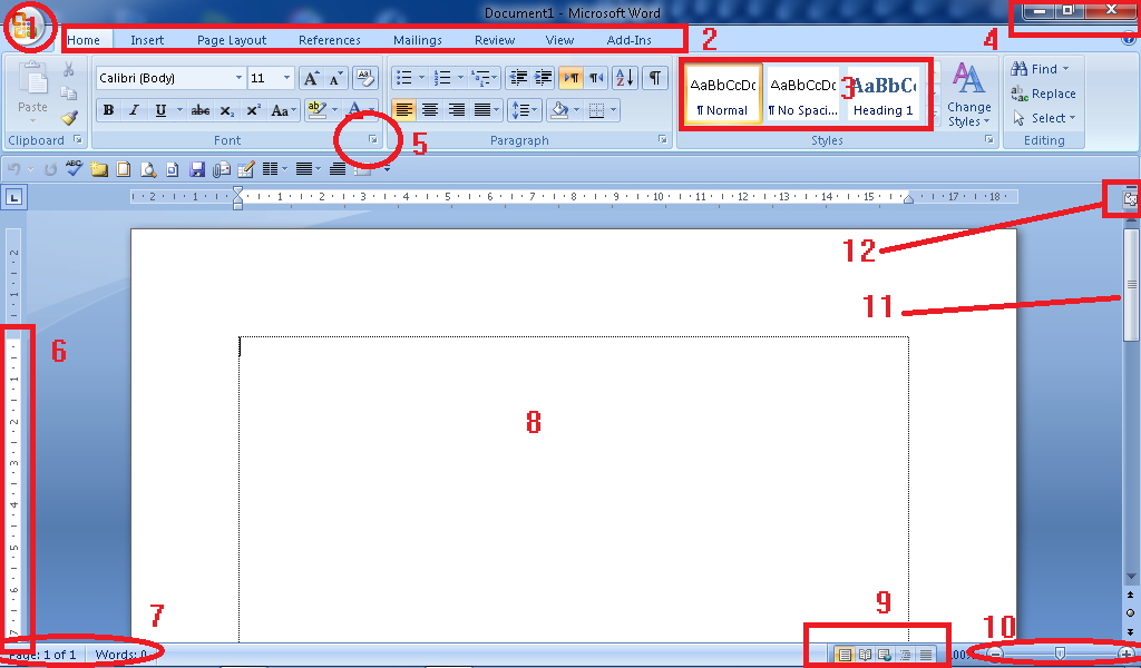 Bagian Bagian Jendela  Microsoft Office Word 2007 TIK 