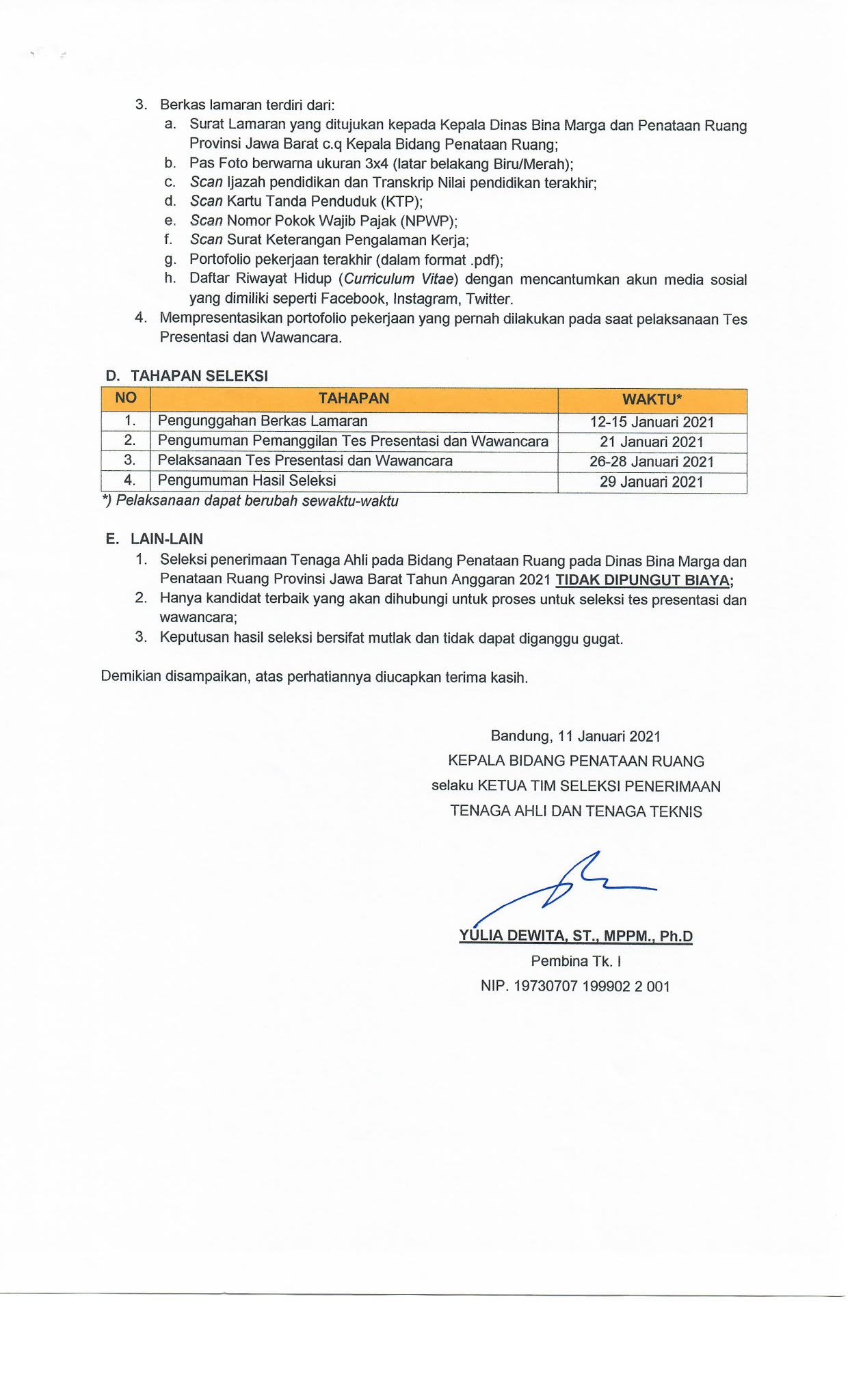 Lowongan Kerja Dinas Bina Marga & Penataan Ruang Jabar