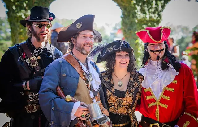 Four people cosplayed in Texas Renaissance Festival