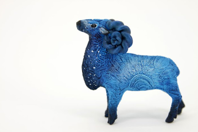 Fantasy animal sculpture made of velvet clay