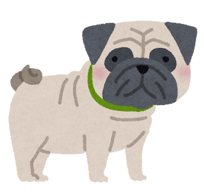 パグのイラスト（犬）