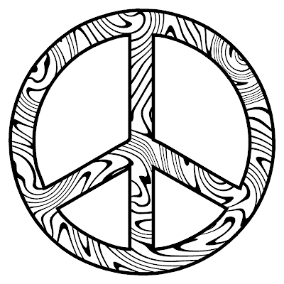 Peace Sign Coloring Pages on Wood Peace
