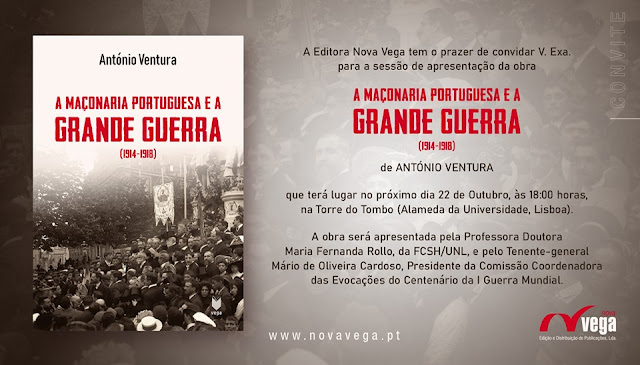 A Maçonaria Portuguesa e a Grande Guerra (1914-1918)' constitui o mais recente contributo de António Ventura para a investigação deste período da História de Portugal e da Europa