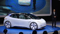 VW unveiled its first long distance electric car at the Paris motor show last month (Credit: © Bloomberg) Click to Enlarge.