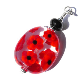 Lampwork Poppy Pendant