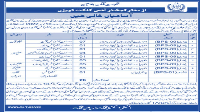 Latest jobs of Deputy Commissioner Office Gilgit Jobs 2022
