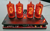 Nixie tube clock, amber red