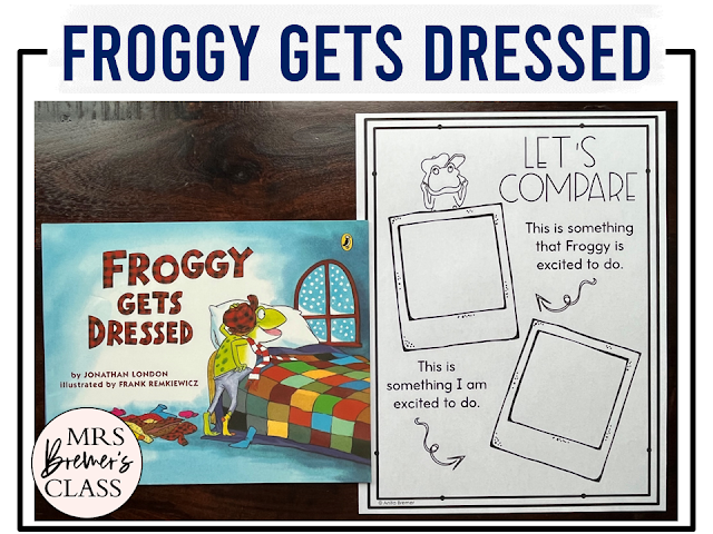 Froggy Gets Dressed book activities unit with literacy printables, reading companion activities, lesson ideas, and a craft for Kindergarten and First Grade