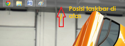 Mengubah posisi taskbar di atas desktop