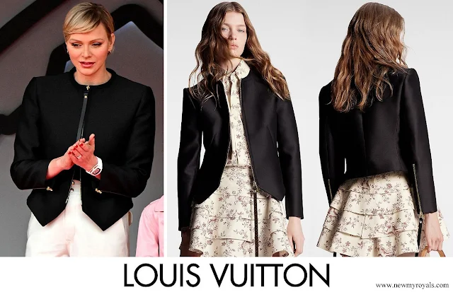 Princess Charlene wore Louis Vuitton Wetsuit Pull Tailored Jacket