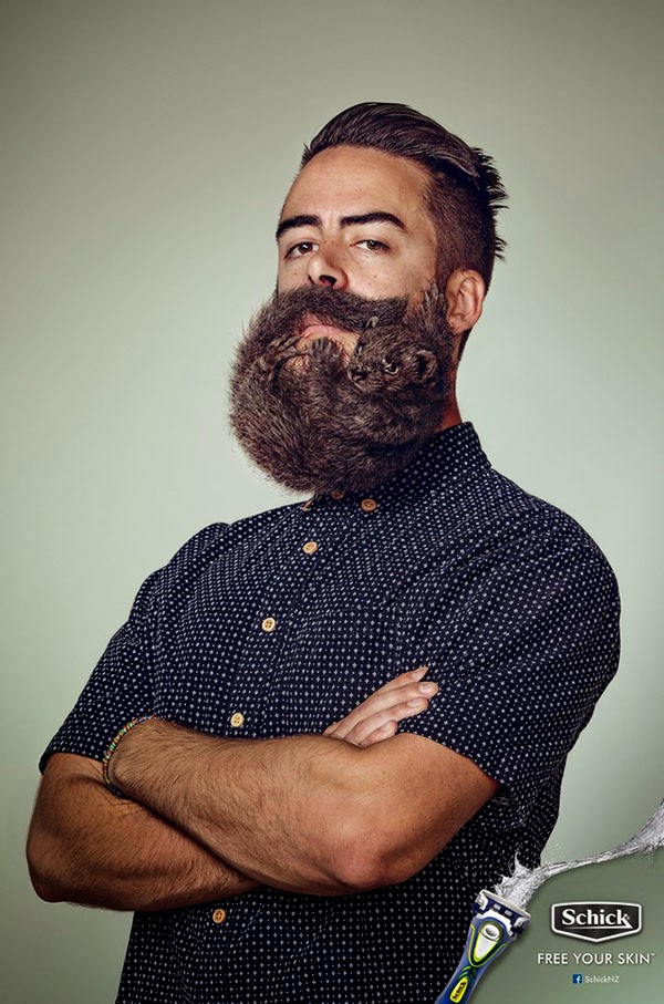 Happiness is... design & advertising - Schick NZ Free Your Beard campaign