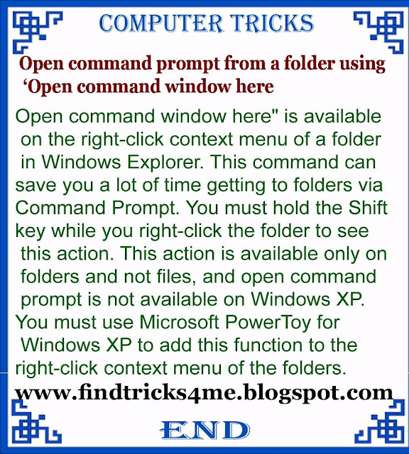 open command prompt in folder shortcut