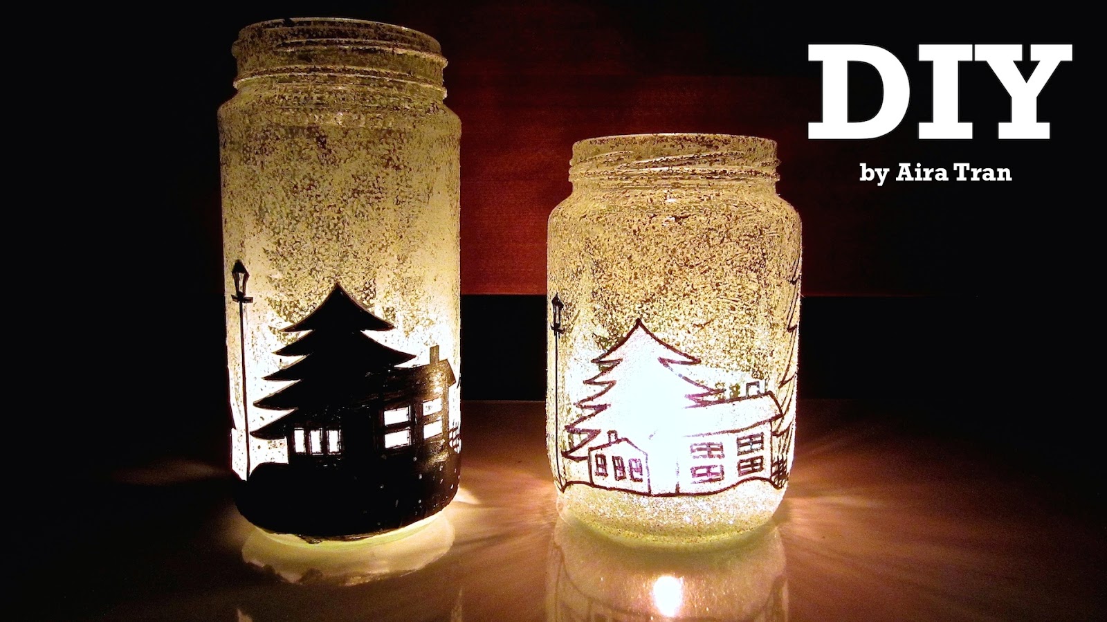 Aira Tran DIY Christmas Decorations Candle Jars 