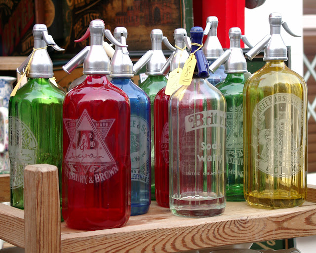 Vintage seltzer bottles, Portobello Road Market, Portobello Road, Notting Hill, London