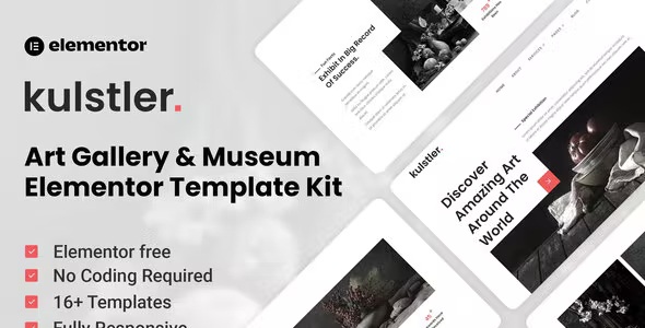 Best Art Gallery & Museum Elementor Template Kit