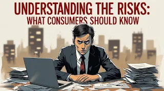 Concerned car buyer reviewing auto loan documents, highlighting the risks of car financing