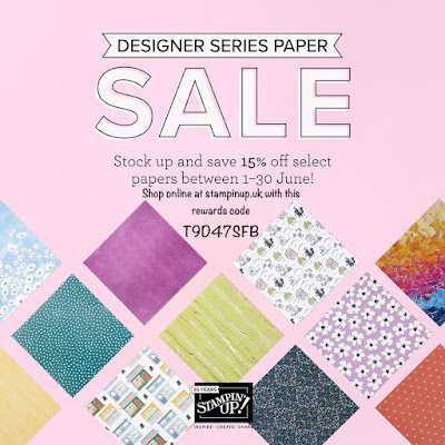Designer series paper sale in june 2023 stampin up uk