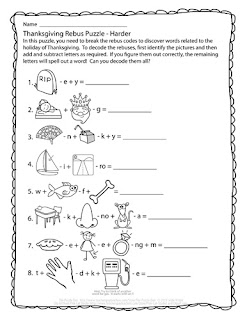 Thanksgiving Rebus Puzzles