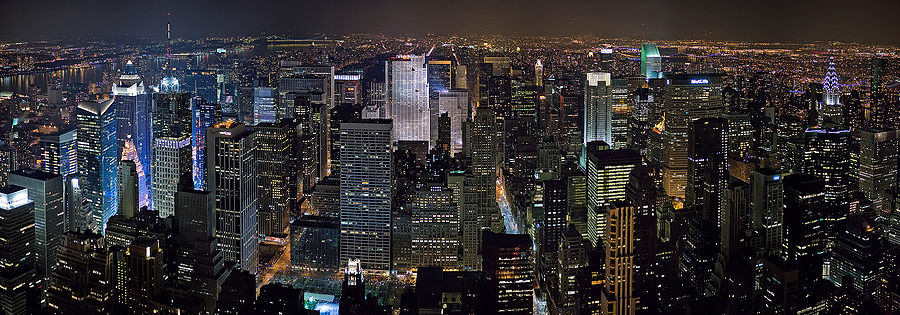 new york city skyline at sunset. new york city skyline at night