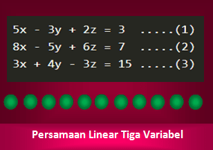 Contoh Soal Persamaan Linear Tiga Variabel