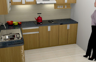 Kitchen Set Lemari Dapur Lengkap Dengan Kompor Tanam Dan Cooker Hood - Semarang Furniture