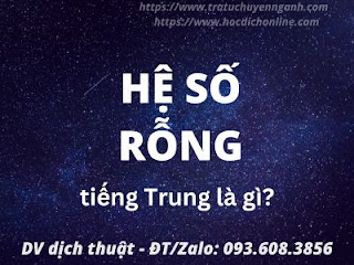 Hệ số rỗng tiếng Trung là gì?