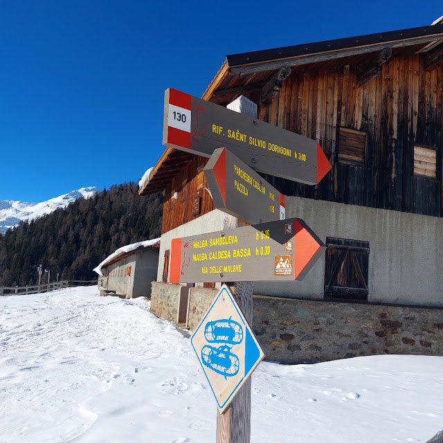 val di rabbi giro delle malghe ciaspole inverno