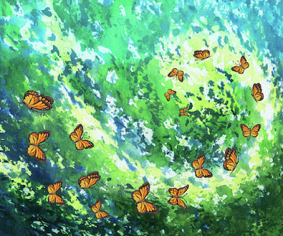 Butterflies Vortex Watercolor Illustration Pattern for Merchandise Bestselling