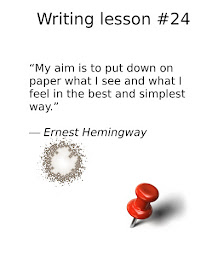Writing tips, “My aim is to put down on paper what I see and what I feel in the best and simplest way.” ― Ernest Hemingway