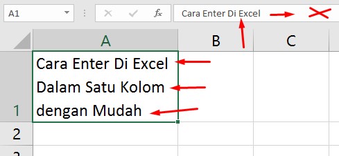 Cara Enter Di Excel Dalam Satu Kolom atau Cell dengan Mudah