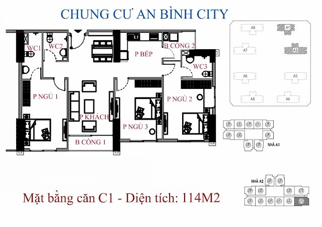Căn C1 114m An Bình City