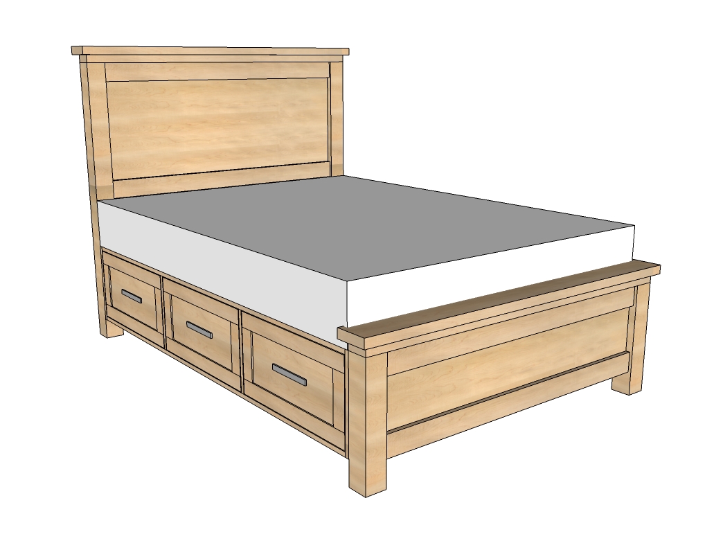 bed frame with drawers plans