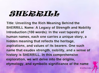 meaning of the name "SHERRILL"