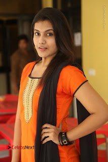 Telugu Actress Chandana Stills in Salwar Kameez at Karam Dosa Movie Press Meet  0043.JPG