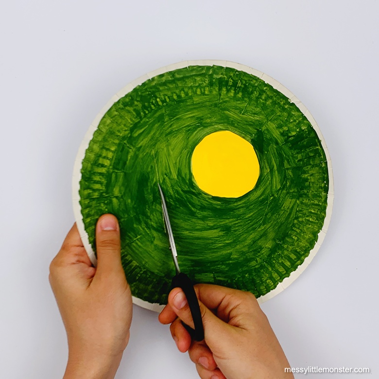 cut slit in paper plate