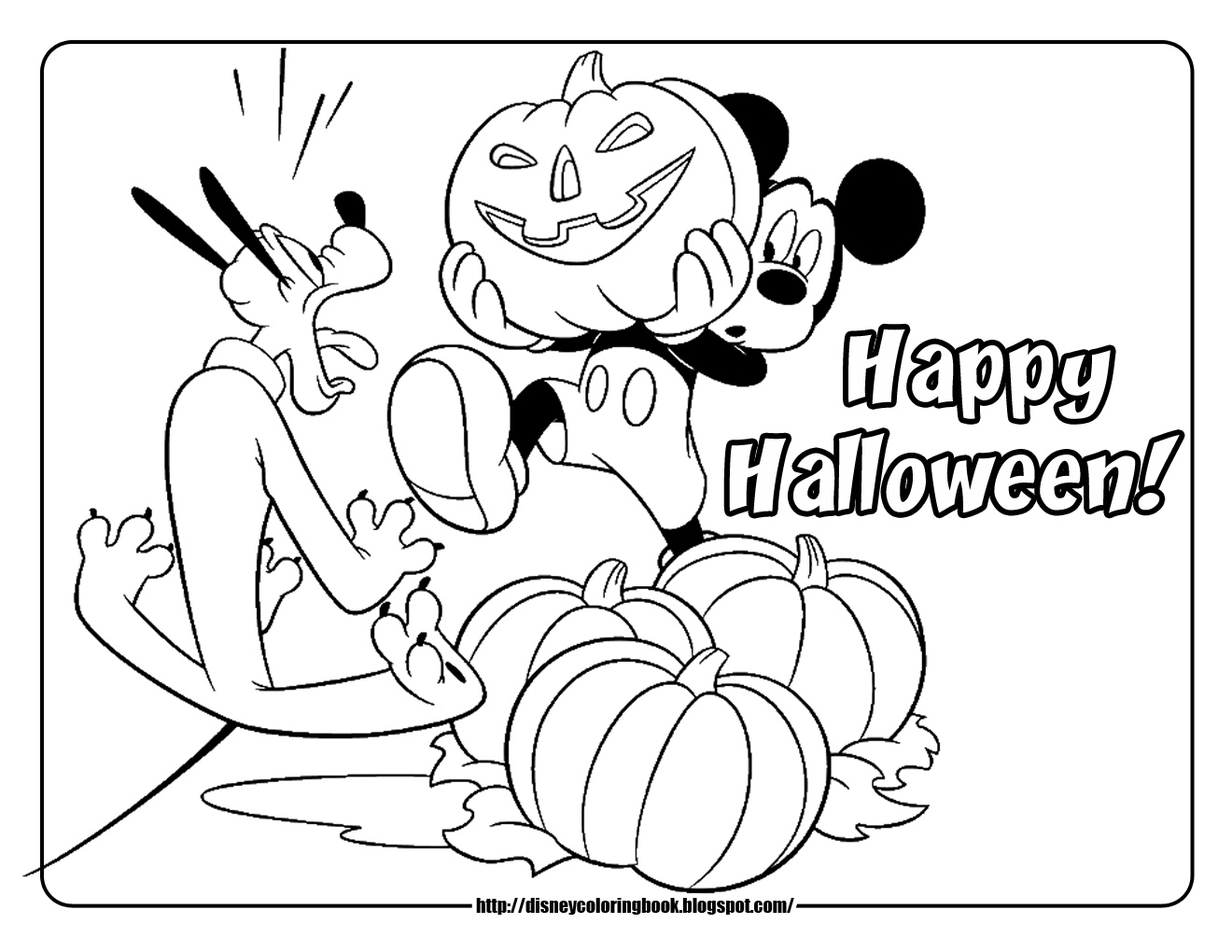 halloween coloring pages mickey and pluto