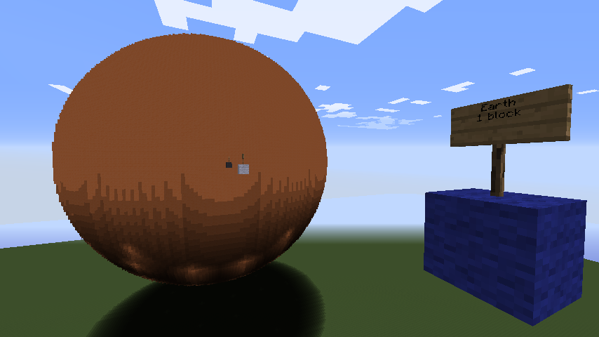 If the Earth was the size of 1 block in Minecraft the Sun would have a 