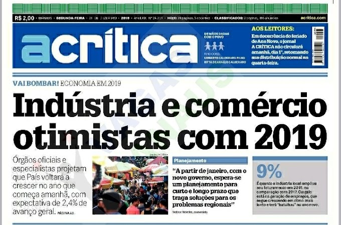 01//VAGAS_MANAUS//JORNAL ACRITICA CLASSIFICADOS DE EMPREGOS DO DIA 31.12.18. (SEGUNDA-FEIRA)