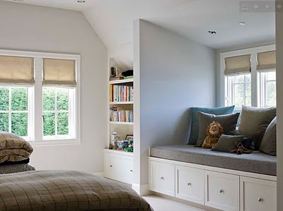 love the idea of a window seat/reading nook in a child