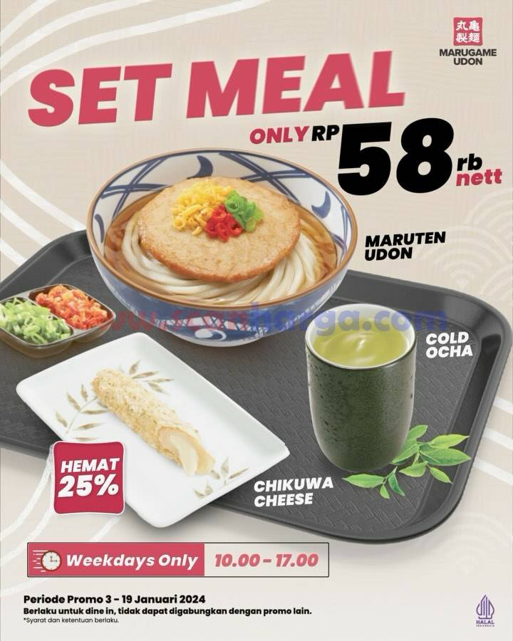 Promo MARUGAME UDON SET MEAL Hanya Rp. 58.000 nett