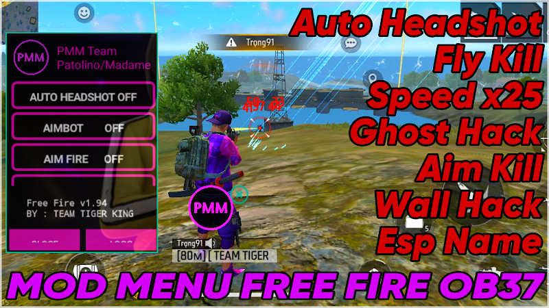 Menu Hack Free Fire OB37 | Auto Headshot 100%, Aim Bot, Auto Ghim Đầu, Không Văng, Không Lỗi V29