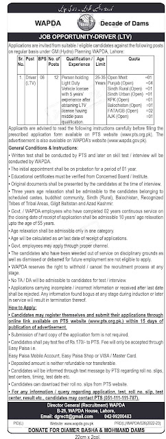 WAPDA New Government Jobs Vacancies in Pakistan 2022