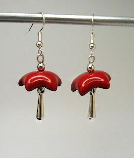 cadeau bijou femme noces de faïence boucles d'oreilles rouge de créateur