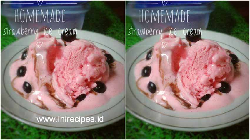 Resep Membuat Strawberry Ice Cream Ekonomis by Ocha Nicesha