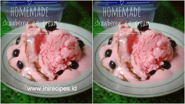 Resep Membuat Strawberry Ice Cream Ekonomis by Ocha Nicesha