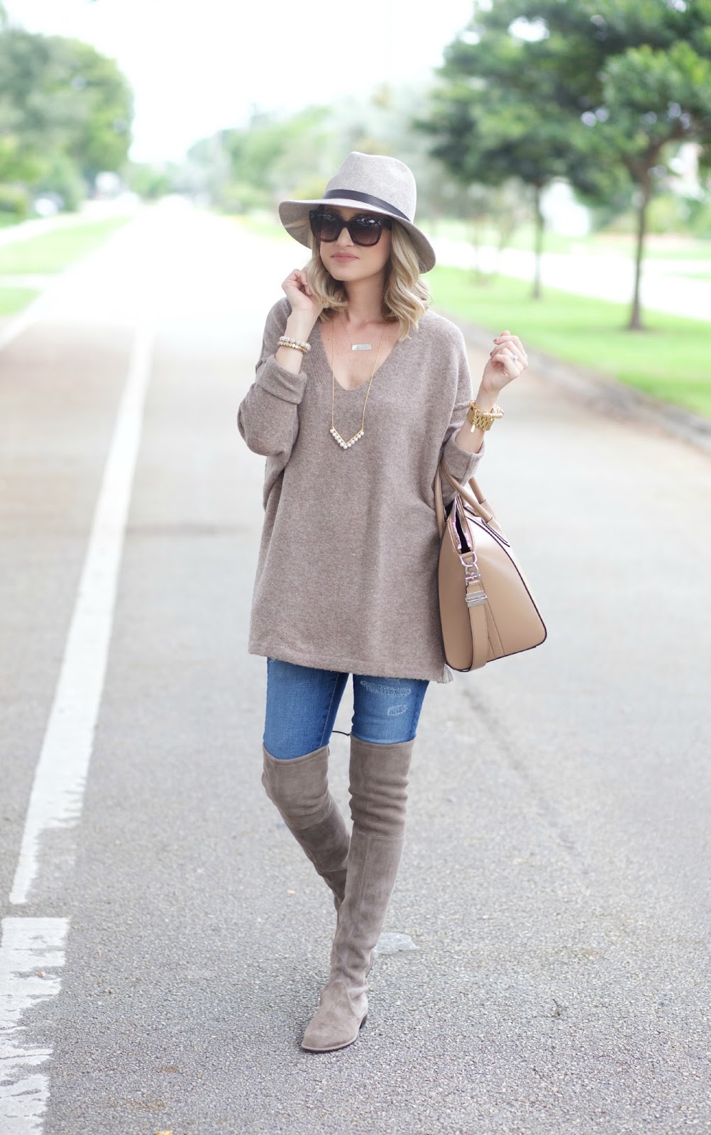 A Spoonful of Style Oversized Sweater and Over the Knee