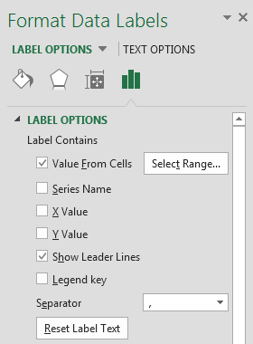 Office Excel 2013 custom data labels for scatter chart