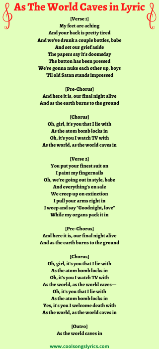 As The World Caves in Lyrics Image